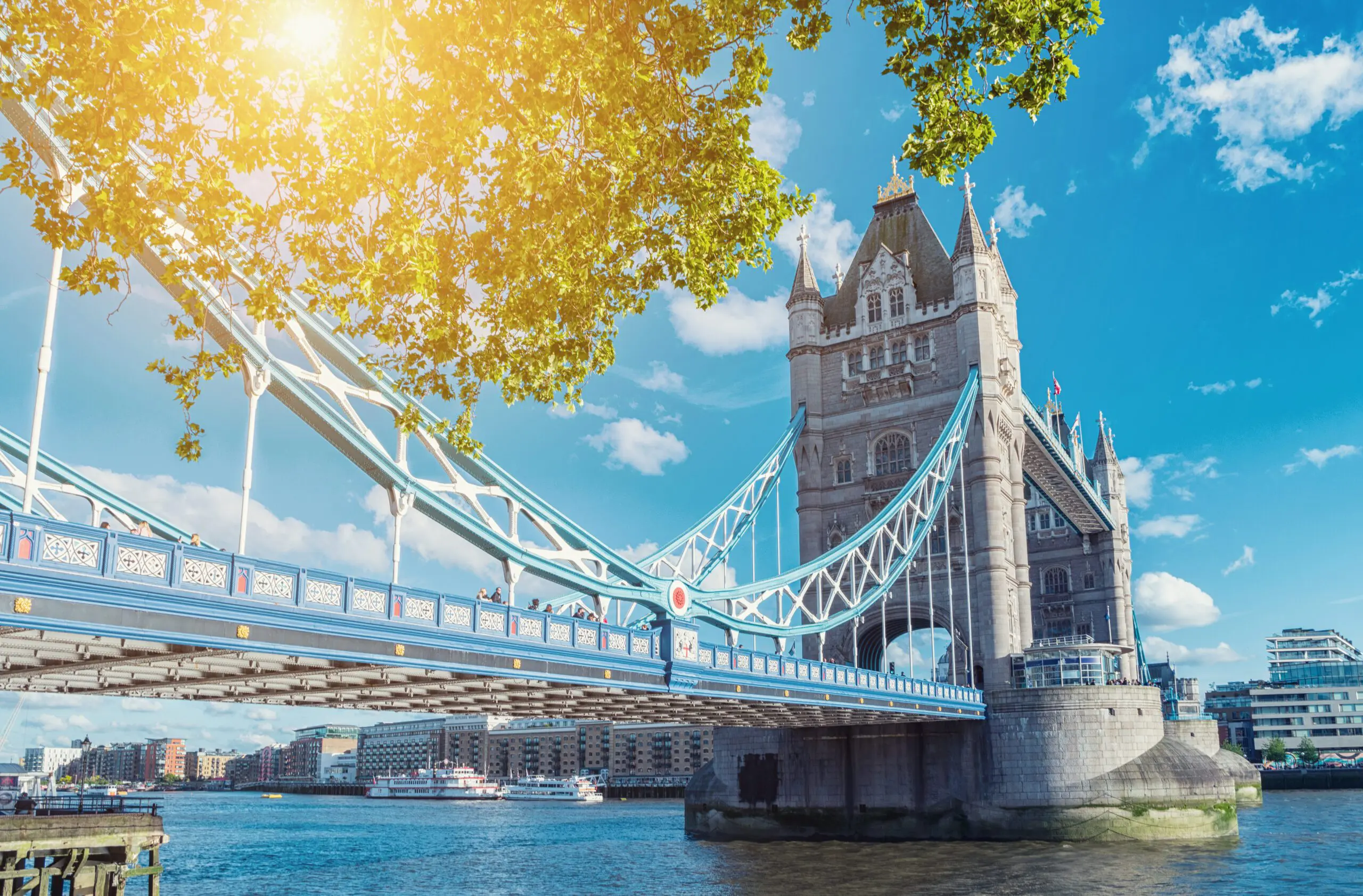 Tower Bridge In London In A Beautiful Summer Day, England,